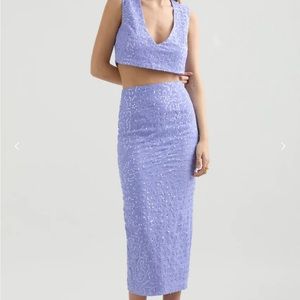 Two piece purple sequin set